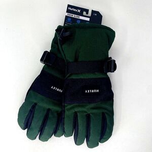 NWT HURLEY Snow Glove L/XL‎ Winter Gloves Snowboard Ski Green Grip Strap Warm
